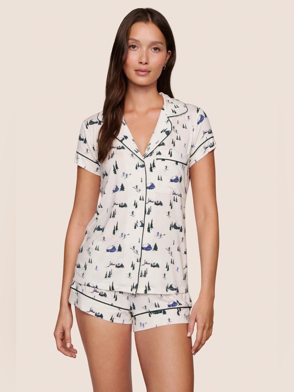 Eberjey  Gisele Printed TENCEL™ Modal Shortie Short PJ Set